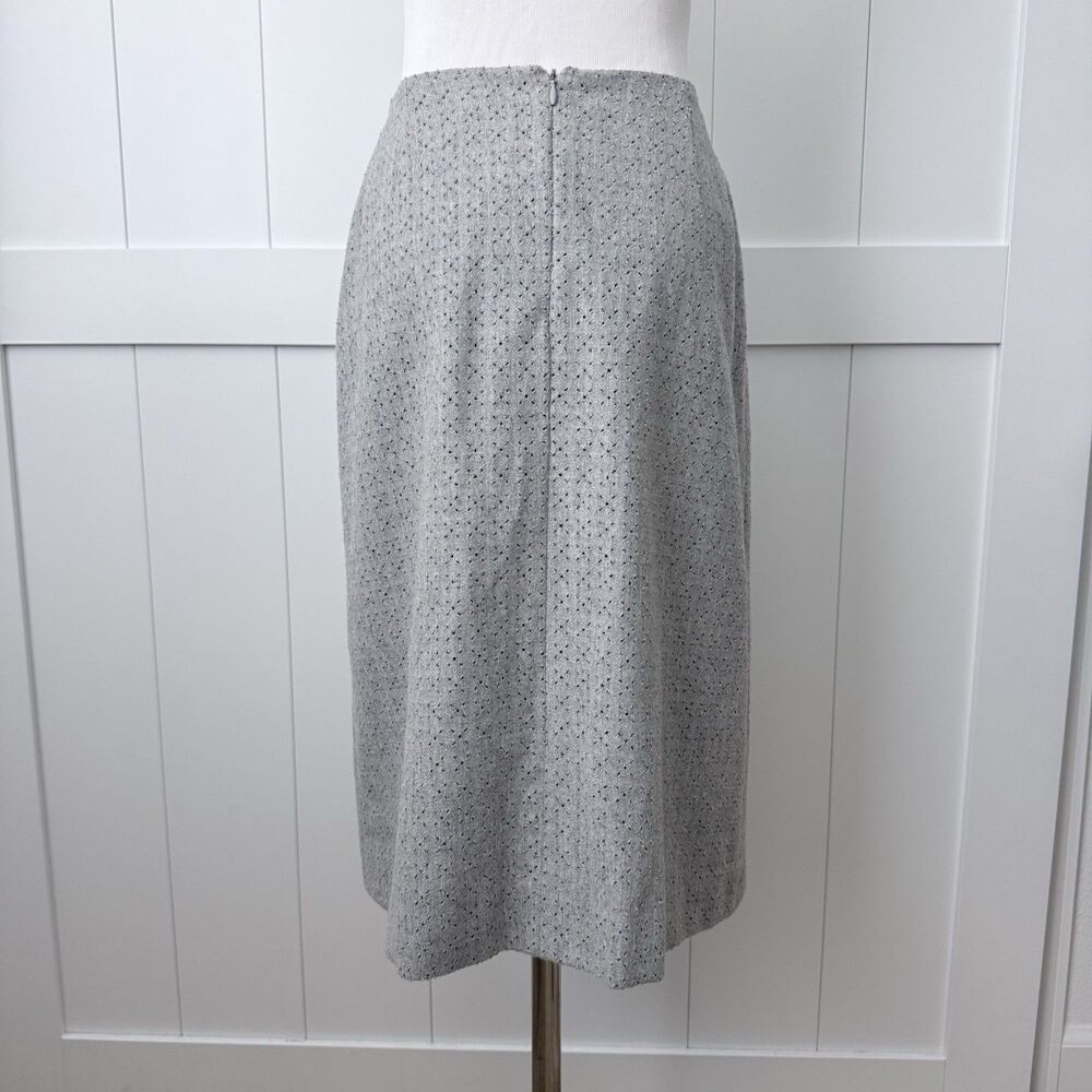 VTG Emanuel Ungaro Laser Cut Wool Skirt 90s Archival Minimalist Career Gray 4 38 - Picture 12 of 12